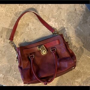 MICHAEL KORS wine colored bag